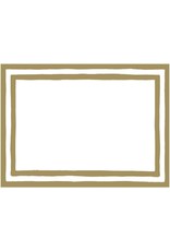 Caspari Self-Adhesive Labels - Name Tags 12pk Stripe Border Gold