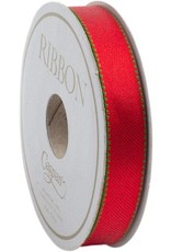 Caspari Green & Red Reversible Satin Ribbon 9 Yards x 0.5 Inch