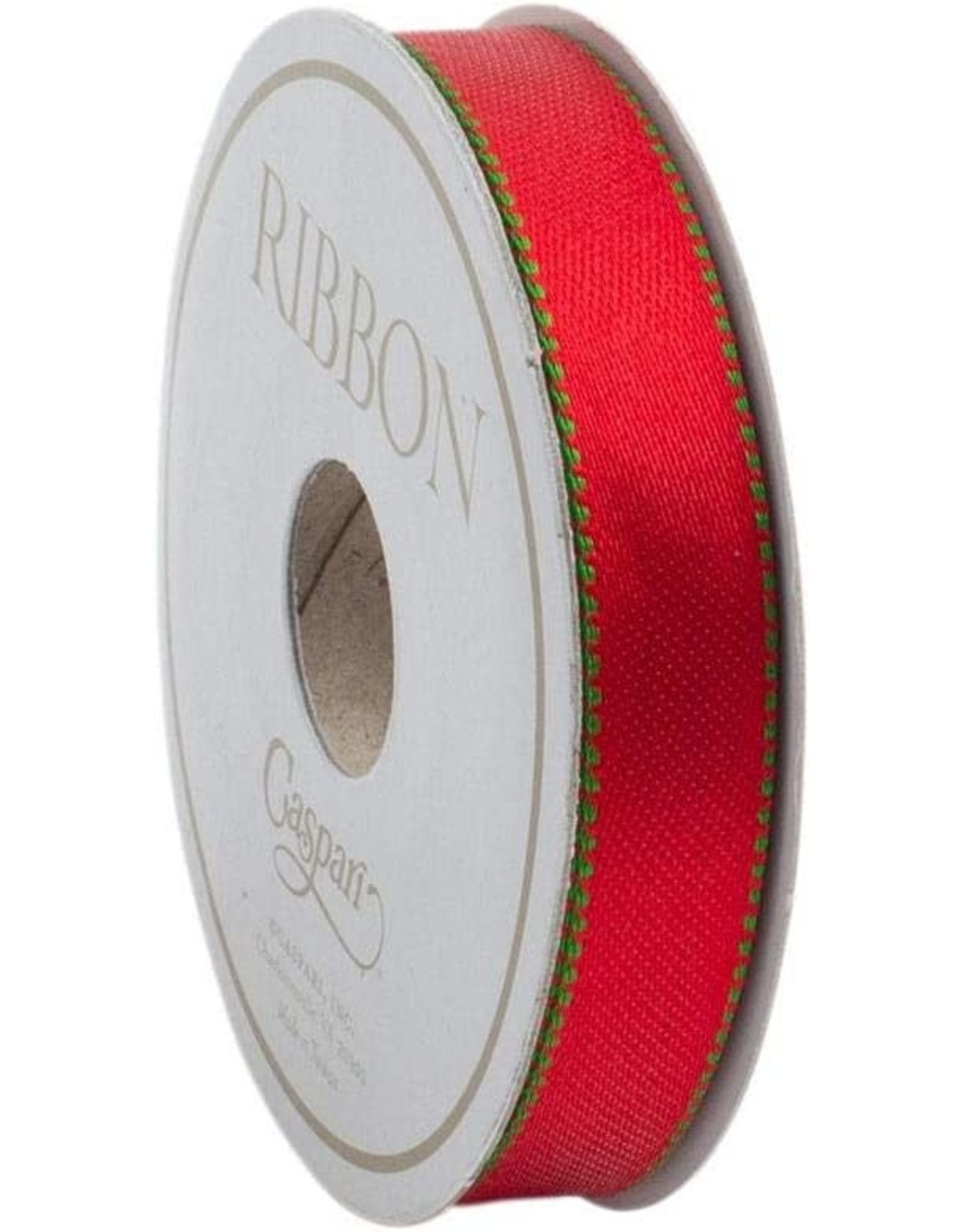 Caspari Green & Red Reversible Satin Ribbon 9 Yards x 0.5 Inch