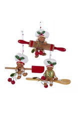 Kurt Adler Gingerbread Baking Tool Ornaments Set of 3 Assorted