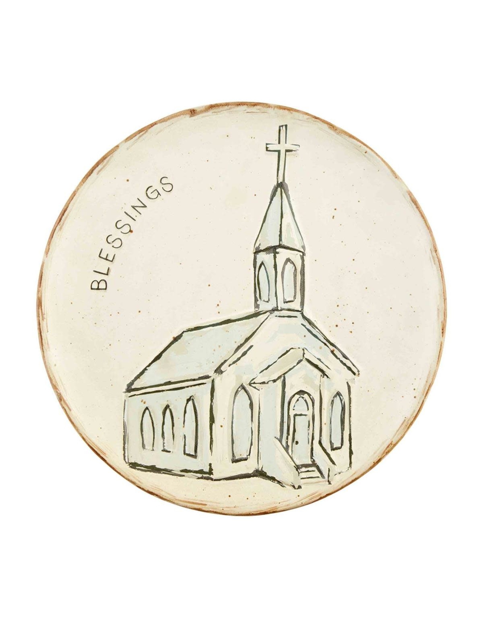 Mud Pie Church Blessings Platter 12.5 Inch