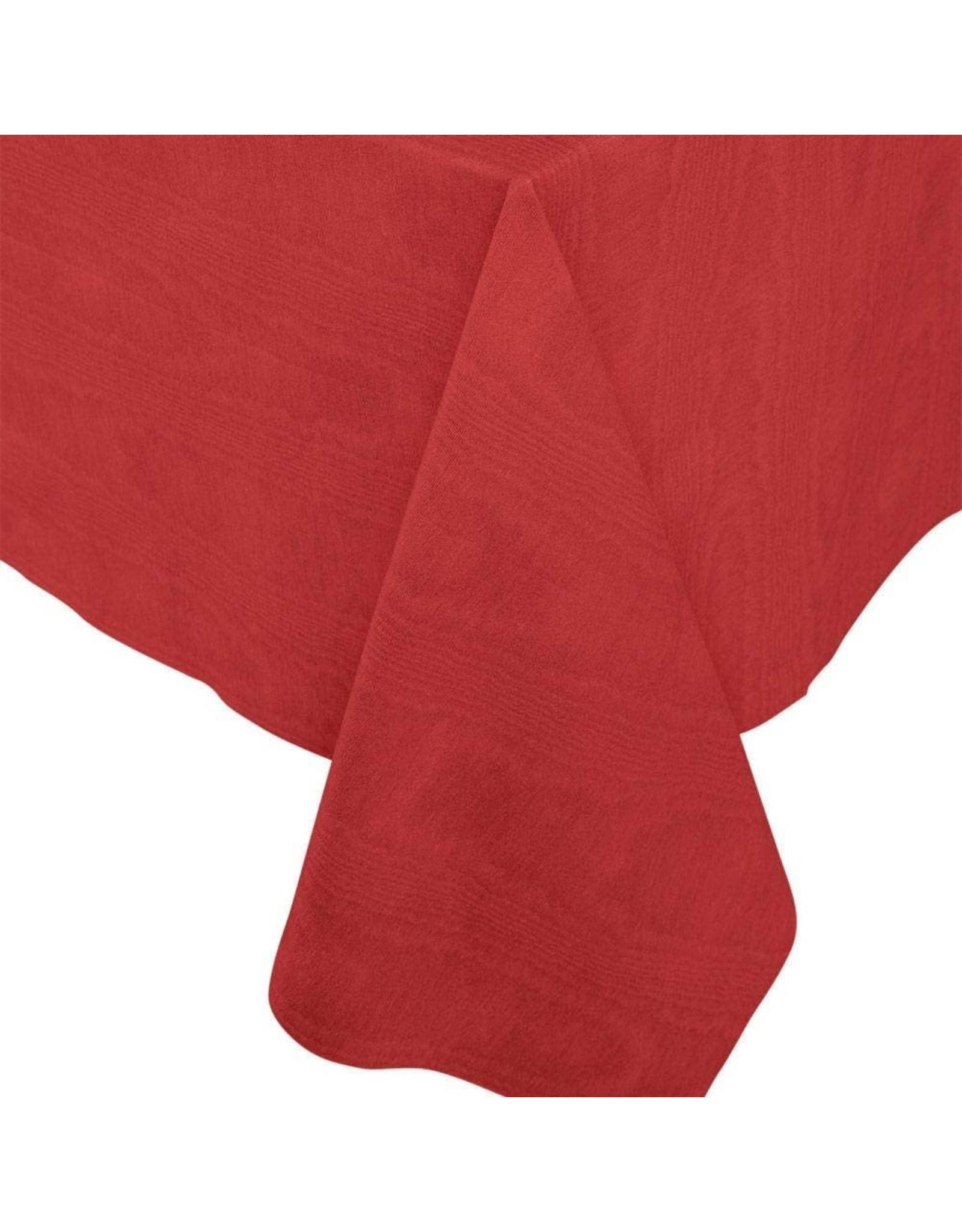 Caspari Paper Linen Moire Printed Table Cover In Red
