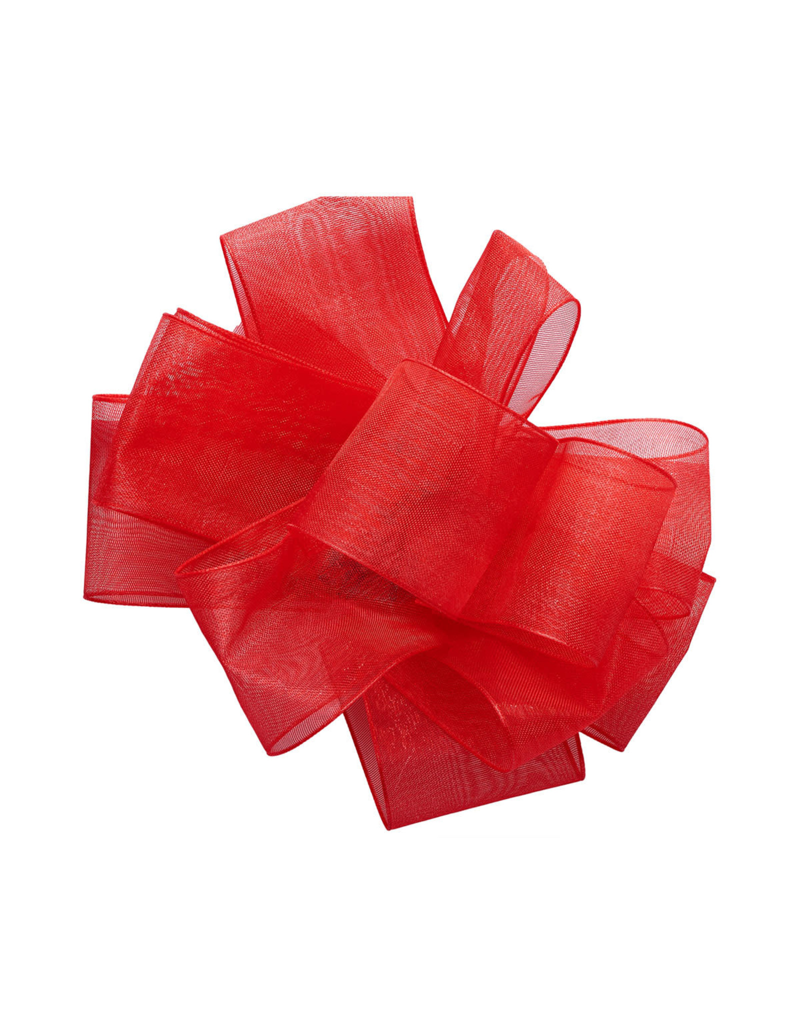 PAPYRUS® Gift Bows Red Sheer Organza Pom Pom Bow