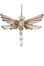 Kurt Adler Shiny Gold Acrylic Glitter Gem Dragonfly Ornament