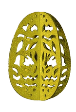 Katherine's Collection Easter Egg Ornament Glittered Laser Cut Yellow