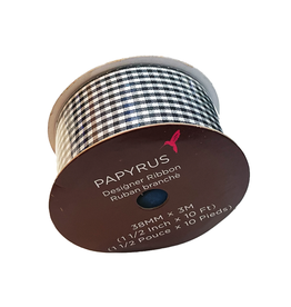 PAPYRUS® Gift Ribbon Black Gingham Ribbon 10FT