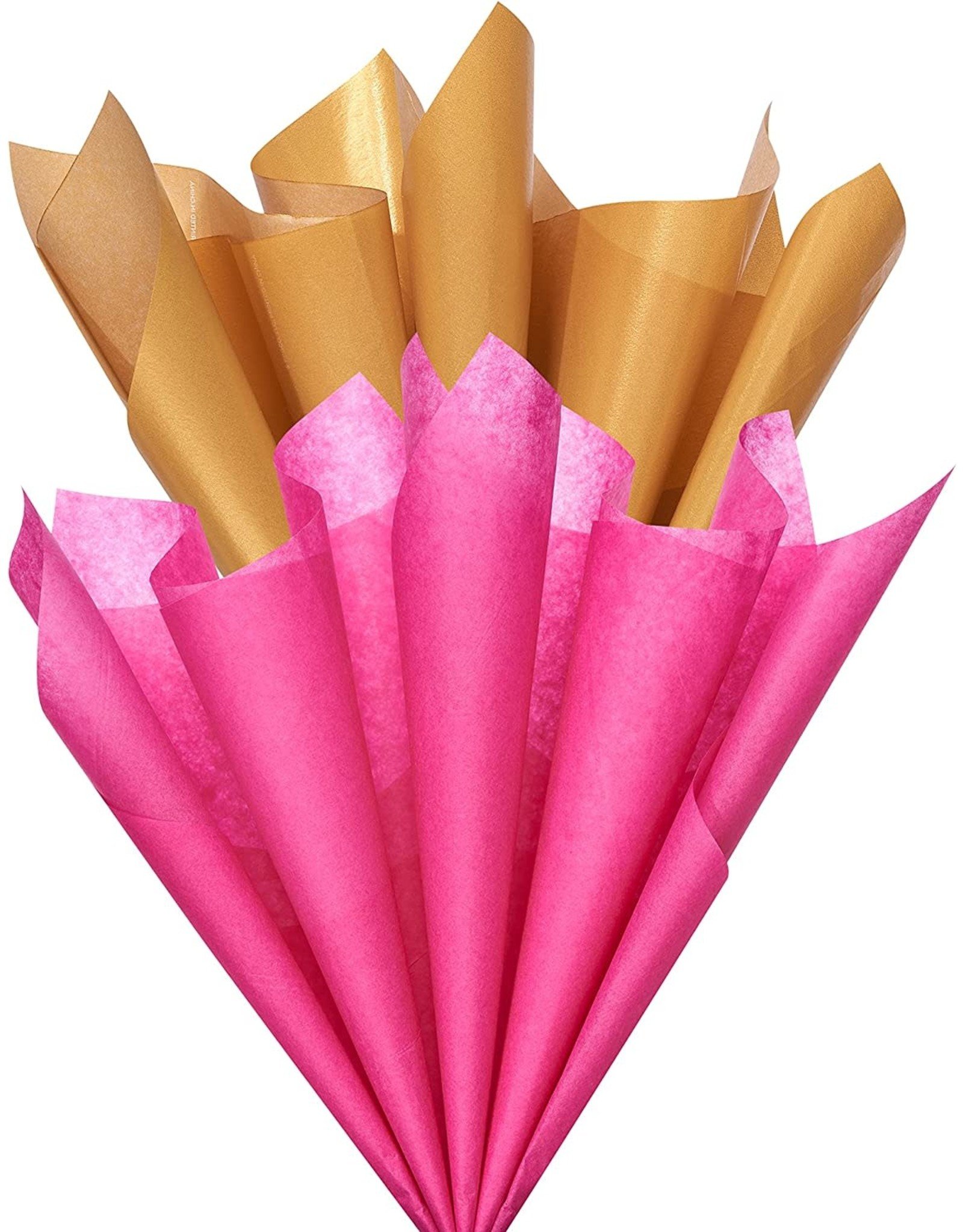 PAPYRUS® Tissue Paper Duo 8 Sheets Pink And Gold Duo