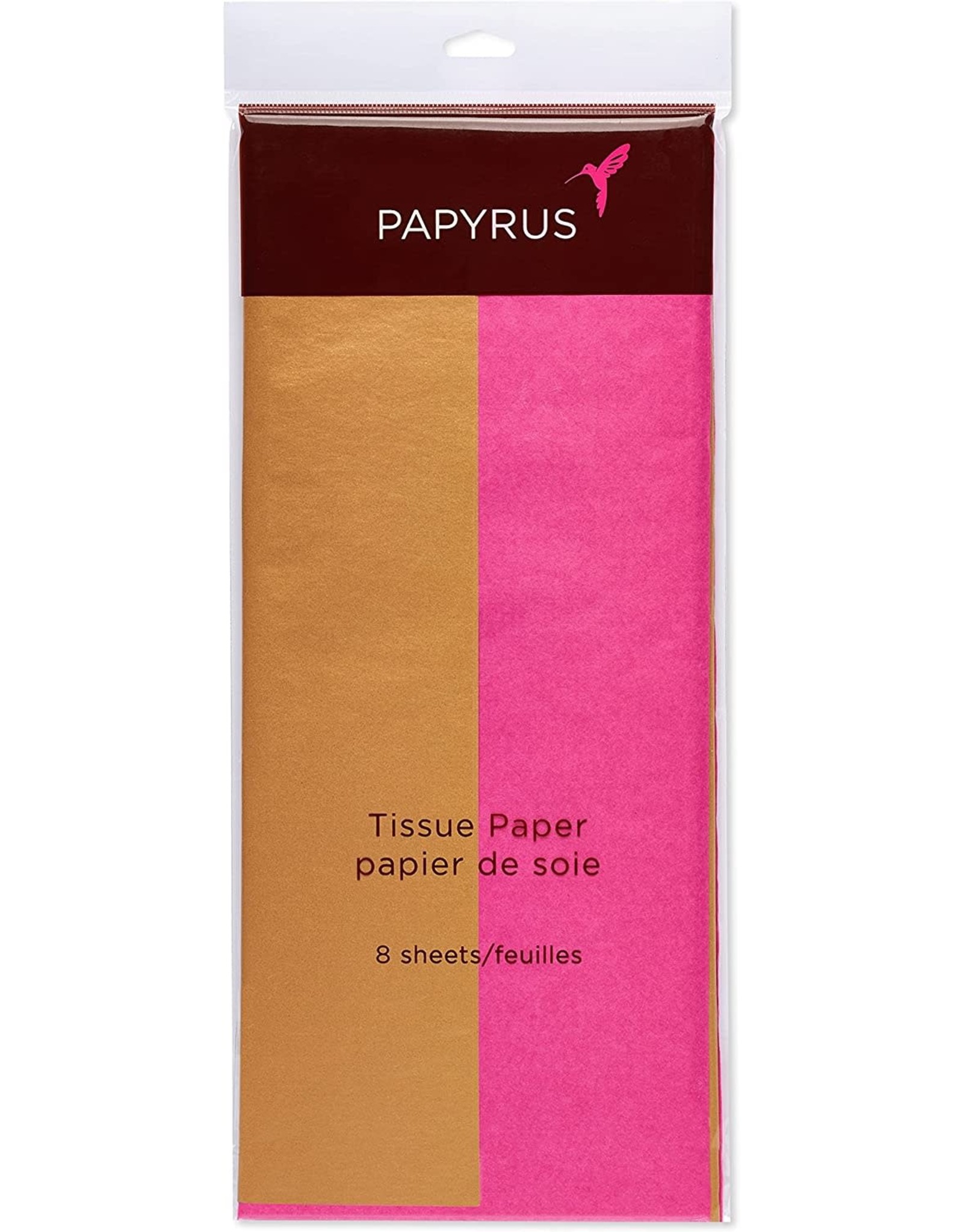 PAPYRUS® Tissue Paper Duo 8 Sheets Pink And Gold Duo