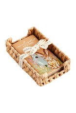 Mud Pie Welcome Spring Guest Towel Napkin In Basket Set