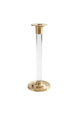 Caspari Candlesticks LG 10” Clear And Brass Candlestick 1CT