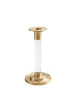 Caspari Candlesticks SM 7” Clear And Brass Candlestick 1CT