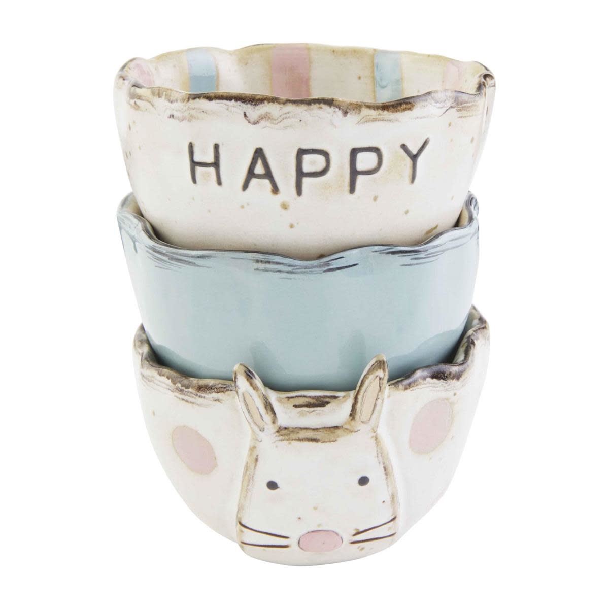 Mud Pie Easter Bunny Dip Cups Assorted Set of 3 Ramekins Happy Digs N