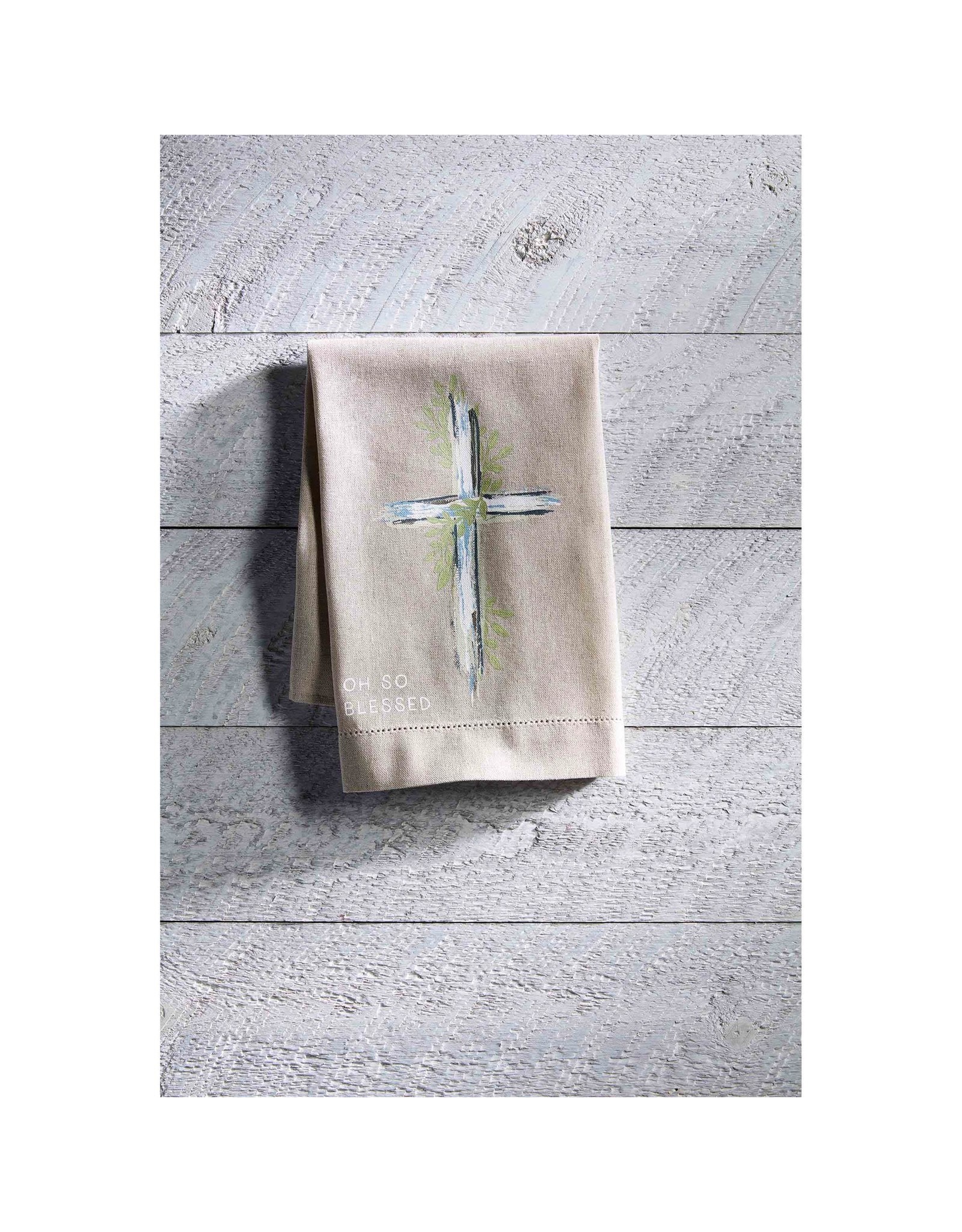Mud Pie Piccola Croce In Terracotta Smaltata Con Perline Grosse – Colore Bianco – Decorazione Rustica E Spirituale