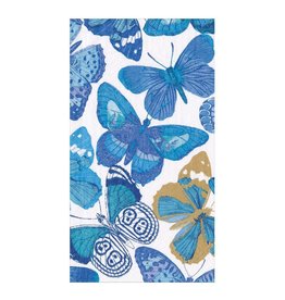 Caspari Paper Guest Towel Napkins 15pk Butterflies Blue