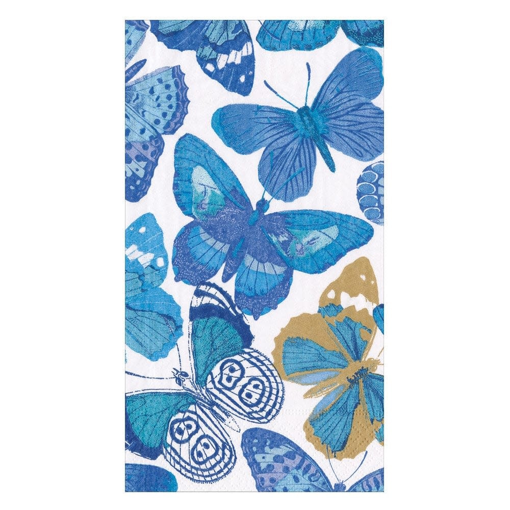 Caspari Paper Guest Towel Napkins 15pk Butterflies Blue Digs N Gifts