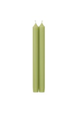 Caspari Crown Candles Tapers 12 inch 2pk In Moss Green