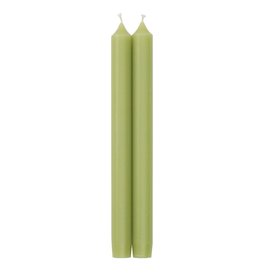 Caspari Crown Candles Tapers 12 inch 2pk In Moss Green