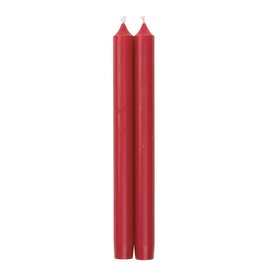 Caspari Crown Candles Tapers 12 inch 2pk In Red