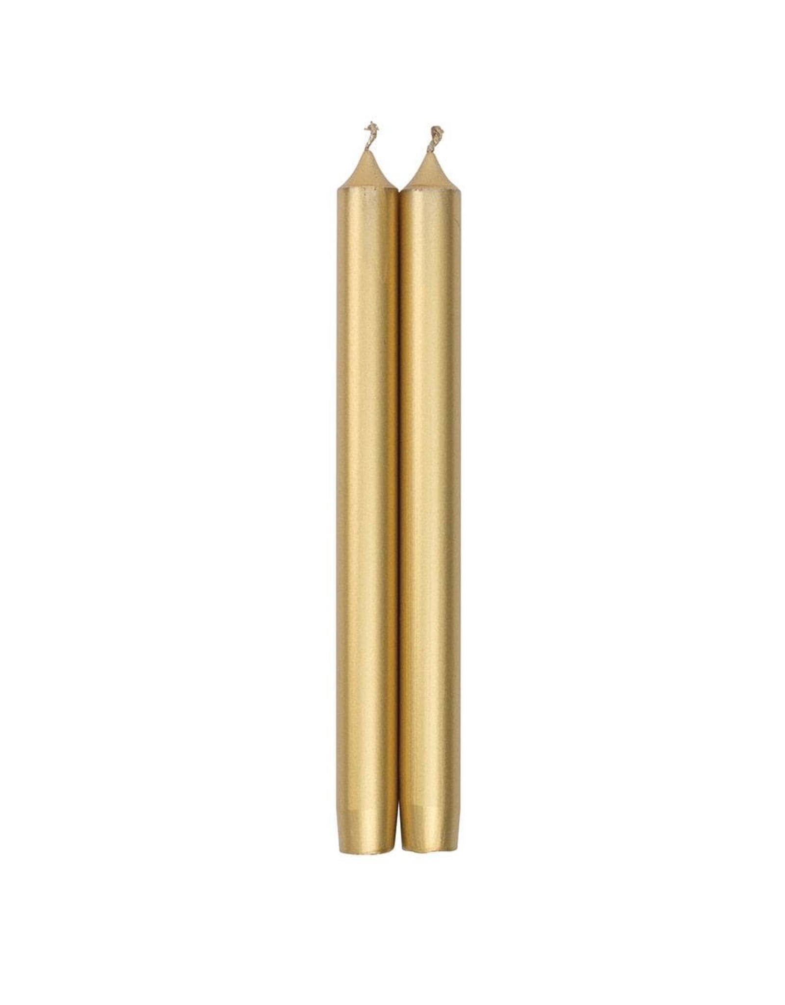 Caspari Crown Candles Tapers 12 inch 2pk In Metallic Gold