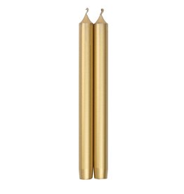 Caspari Crown Candles Tapers 12 inch 2pk In Metallic Gold