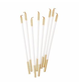 Caspari Slim Birthday Candles 16PK In White And Gold