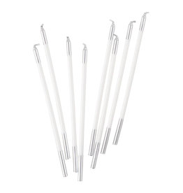 Caspari Slim Birthday Candles 16PK In White And Silver