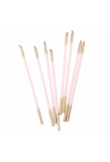 Caspari Slim Birthday Candles 16PK In Petal Pink And Gold