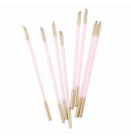 Caspari Slim Birthday Candles 16PK In Petal Pink And Gold