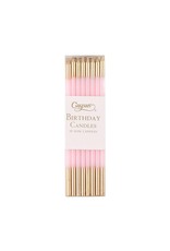 Caspari Slim Birthday Candles 16PK In Petal Pink And Gold