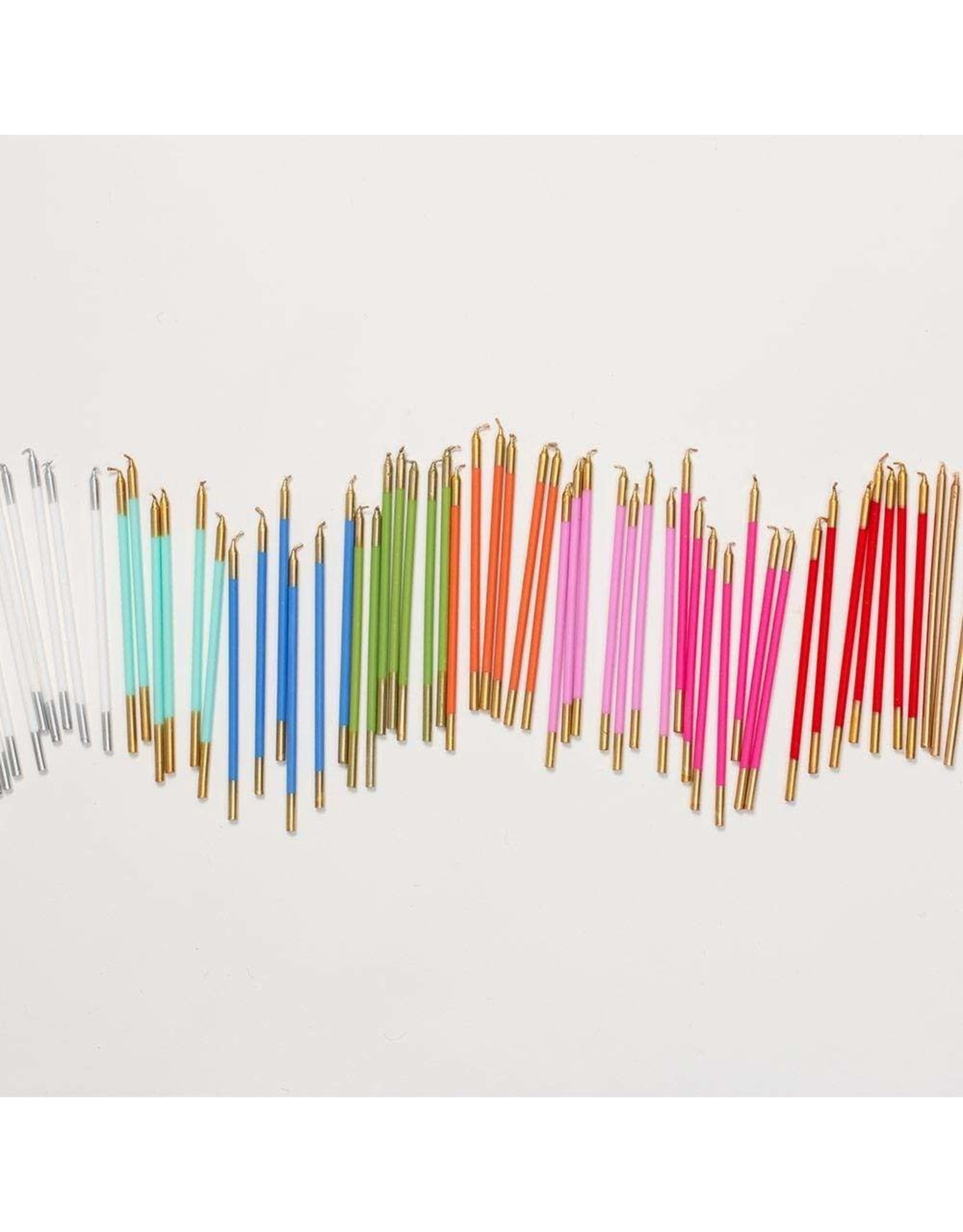 Caspari Slim Birthday Candles 16PK In Petal Pink And Gold