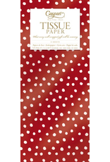 Caspari Gift Tissue Paper 4 Sheets Small Dots On Red