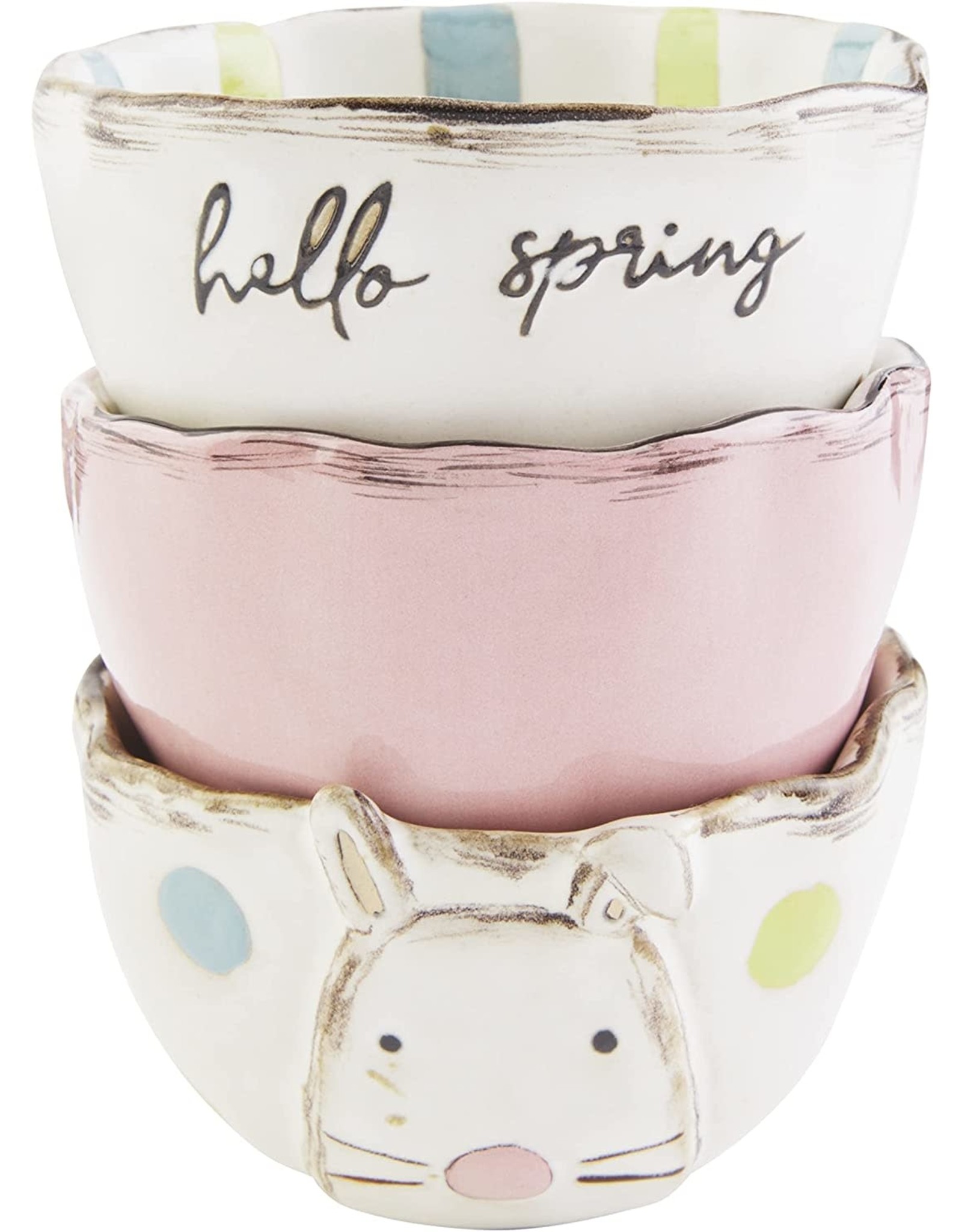 Mud Pie Easter Bunny Dip Cups Assorted Set of 3 Ramekins Hello Spring