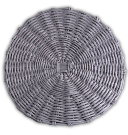 Beatriz Ball Faux Wicker Round Placemats Set of 4 Grey