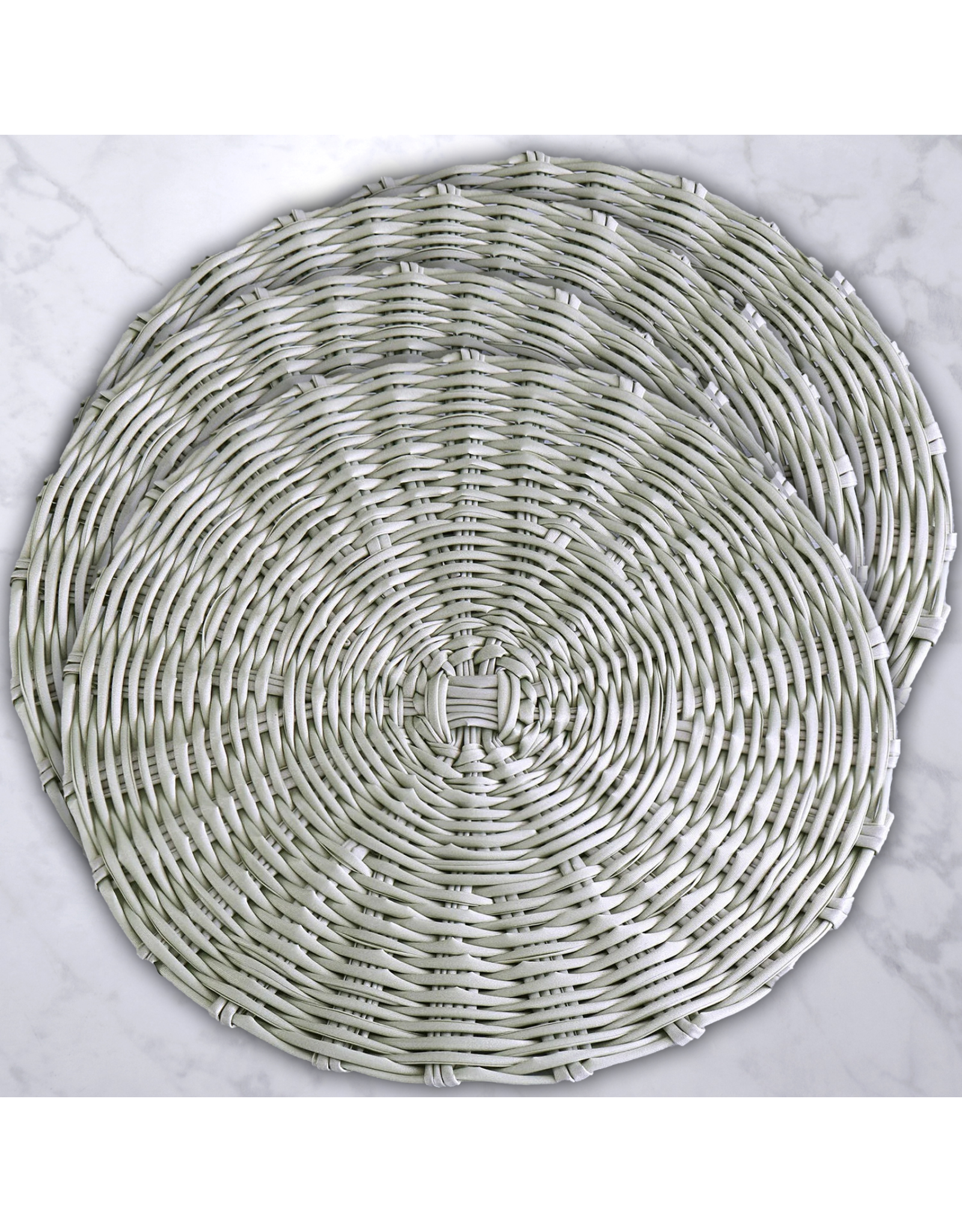 Beatriz Ball Faux Wicker Round Placemats Set of 4 Seagrass