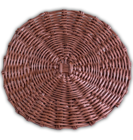 Beatriz Ball Faux Wicker Round Placemats Set of 4 Brown
