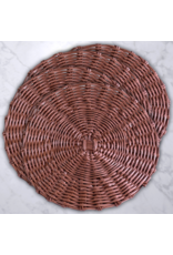 Beatriz Ball Faux Wicker Round Placemats Set of 4 Brown