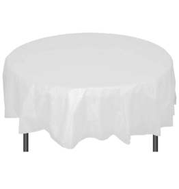 Beistle Plastic Round Table Cover 84 Inches In White