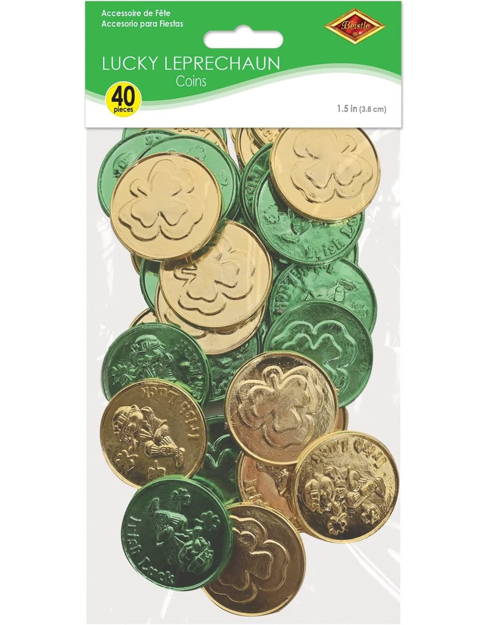 Beistle Irish St Patrick's Day Green Gold & Coins Decorations 40CT