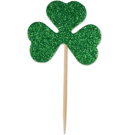 Beistle Irish St Patrick's Day Glitter Shamrock Party Picks 24CT