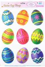 Beistle Easter Egg Clings 9CT Removable Easter Egg Decorations