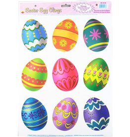 Beistle Easter Egg Clings 9CT Removable Easter Egg Decorations