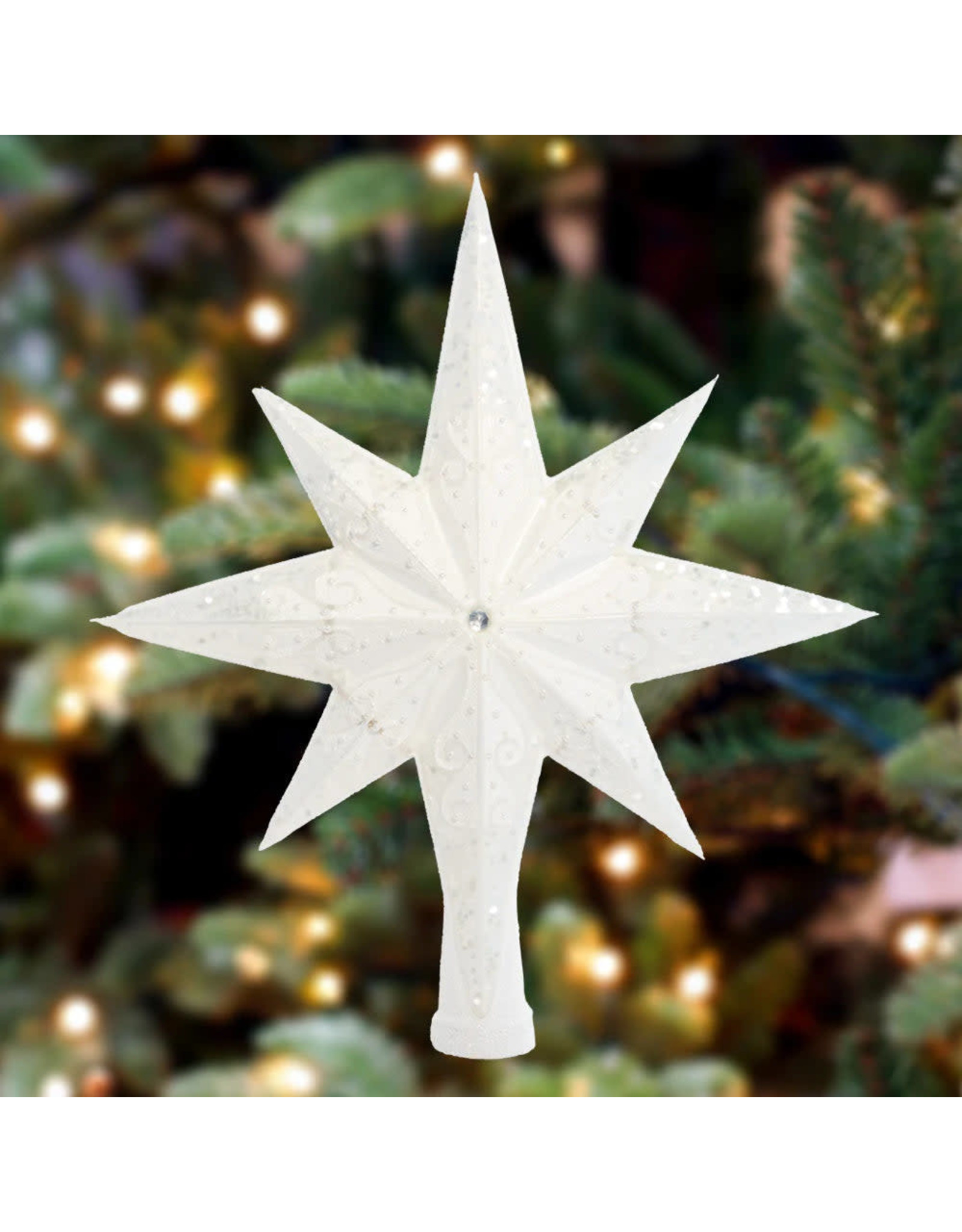 Christopher Radko Christmas Tree Topper Pearl Stellar Finial