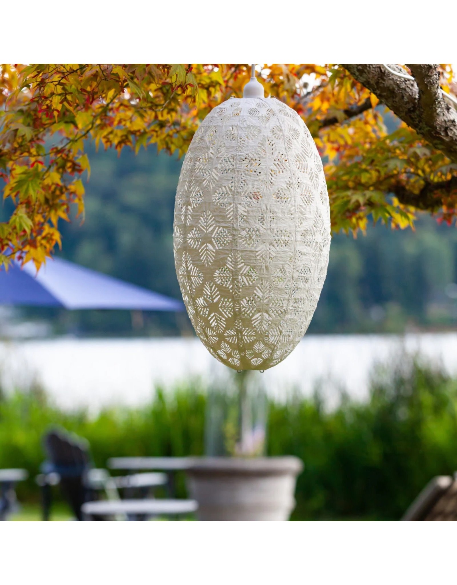 Allsop Soji Stella Pendant Lamp Nova Geo Palm Pod 22” In Bright White