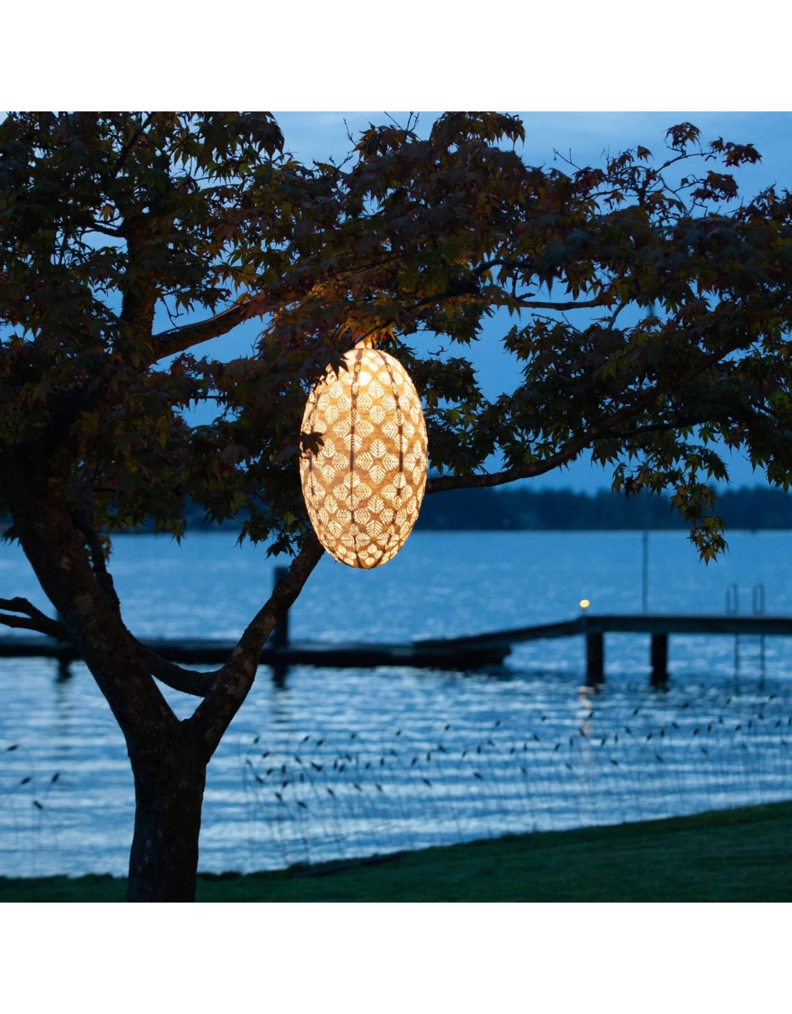 Allsop Soji Stella Pendant Lamp Nova Geo Palm Pod 22” In Bright White