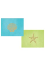 Caspari Boxed Note Cards Sealife Shell & Starfish 10 Assorted