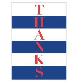 Caspari Boxed Thank You Note Cards Striped Thanks Set of 6