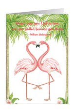 Caspari Anniversary Cards Flamingo Pair Anniversary Card