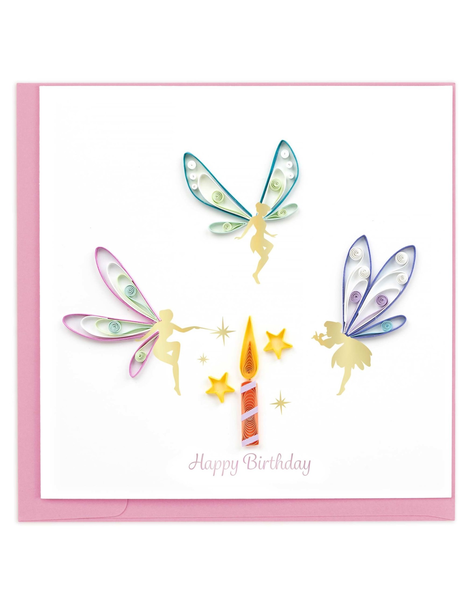 Quilling Card Quilled Happy Birthday Fairies Greeting Card