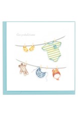 Quilling Card Quilled Baby Clothesline New Baby Greeting Card