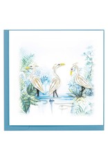 Quilling Card Quilled Three Herons Greeting Card